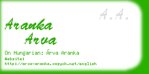 aranka arva business card