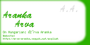 aranka arva business card